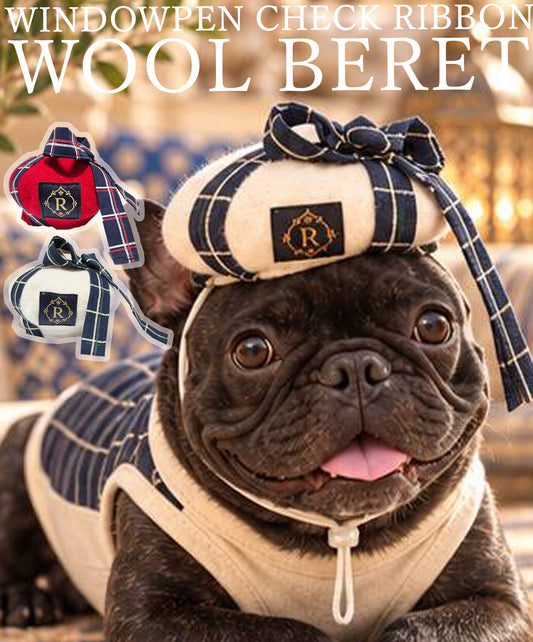 【9/28 NEW!!】WINDOWPEN CHECK RIBBON BERET HAT◇RIO STYLE◇-dog resort wear-
