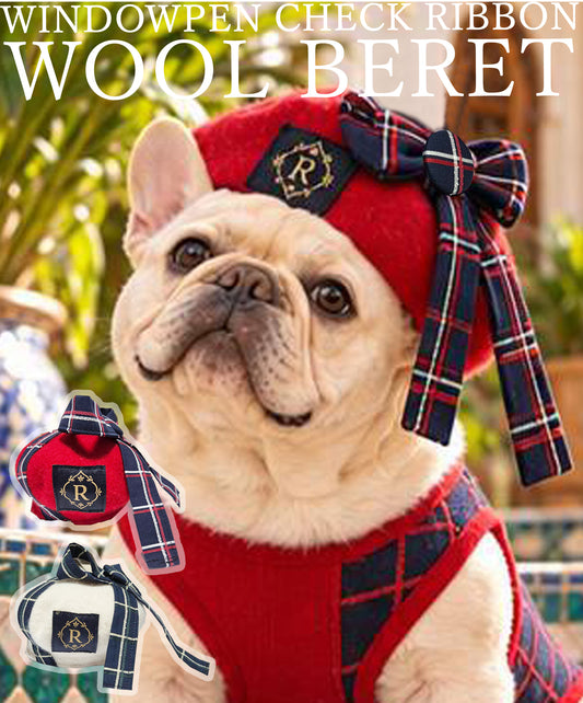 【9/28 NEW!!】WINDOWPEN CHECK RIBBON BERET HAT◇RIO STYLE◇-dog resort wear-