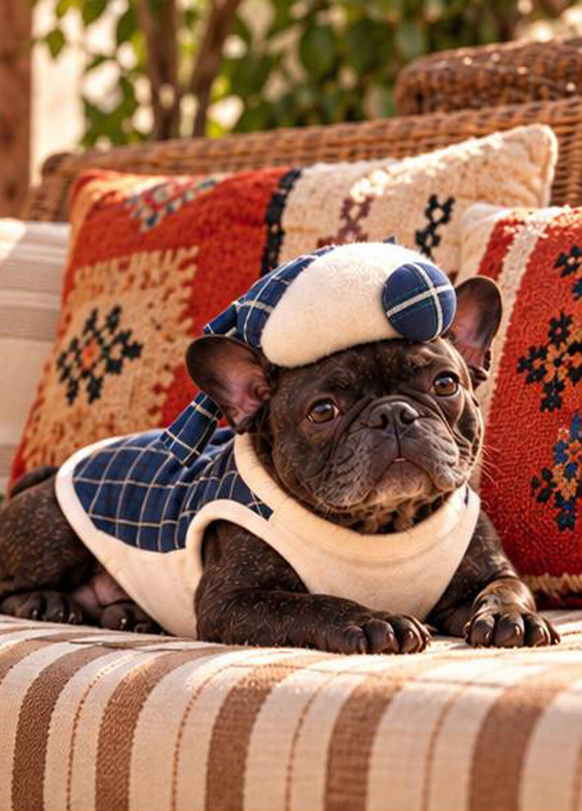 【9/28 NEW!!】WINDOWPEN CHECK RIBBON BERET HAT◇RIO STYLE◇-dog resort wear-