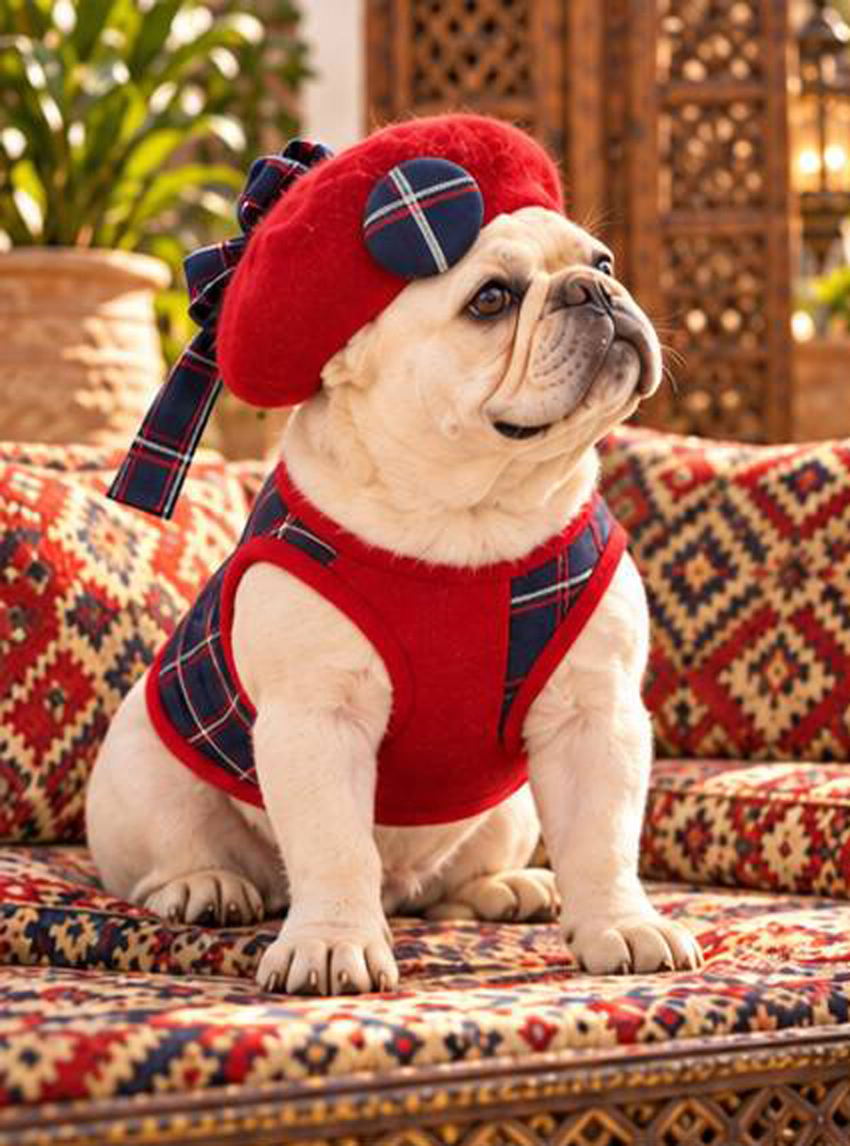 【9/28 NEW!!】WINDOWPEN CHECK RIBBON BERET HAT◇RIO STYLE◇-dog resort wear-