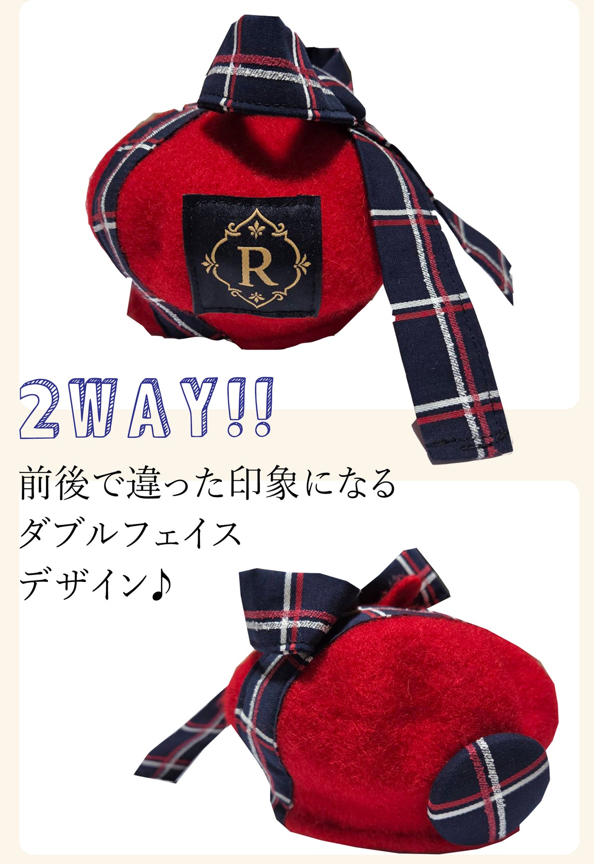 【9/28 NEW!!】WINDOWPEN CHECK RIBBON BERET HAT◇RIO STYLE◇-dog resort wear-