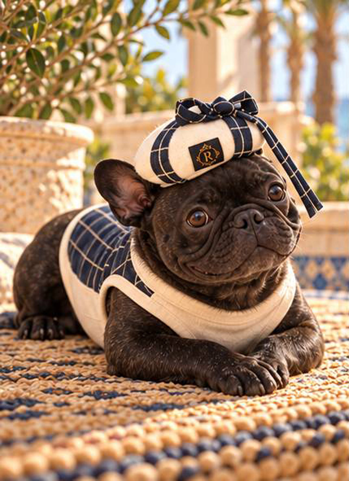 【9/28 NEW!!】WINDOWPEN CHECK RIBBON BERET HAT◇RIO STYLE◇-dog resort wear-