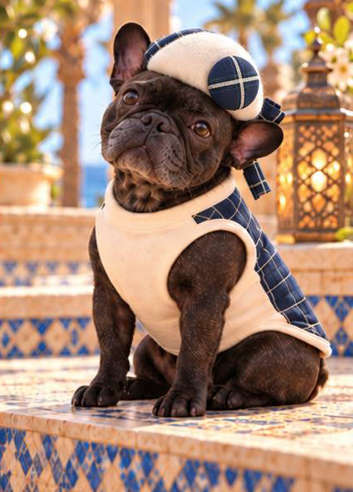 【9/28 NEW!!】WINDOWPEN CHECK RIBBON BERET HAT◇RIO STYLE◇-dog resort wear-