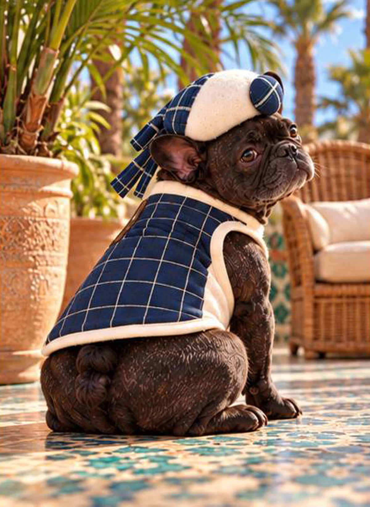 【9/28 NEW!!】WINDOWPEN CHECK RIBBON BERET HAT◇RIO STYLE◇-dog resort wear-