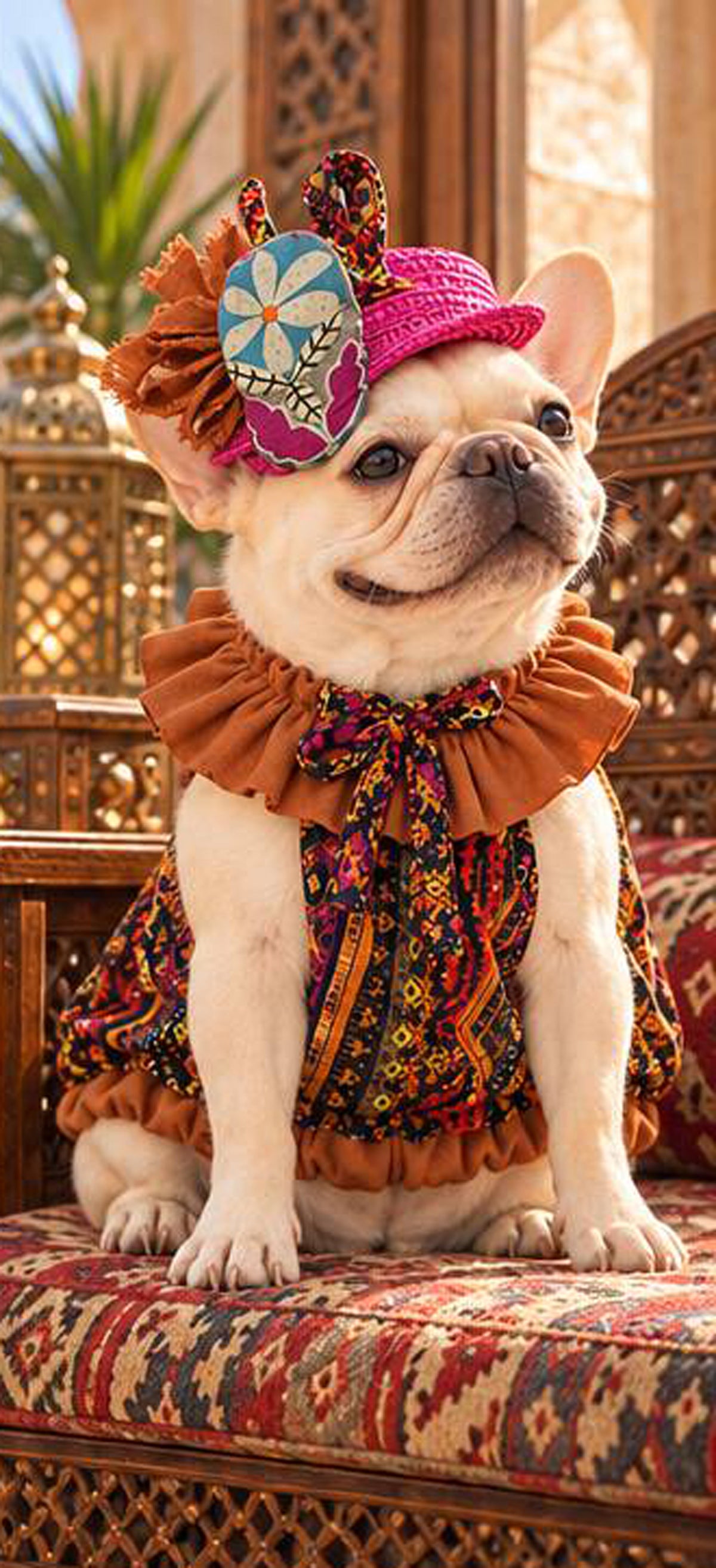 【10/10 NEW!!】Oriental ribbon FLOWER HAT◇RIO STYLE◇-dog resort wear-