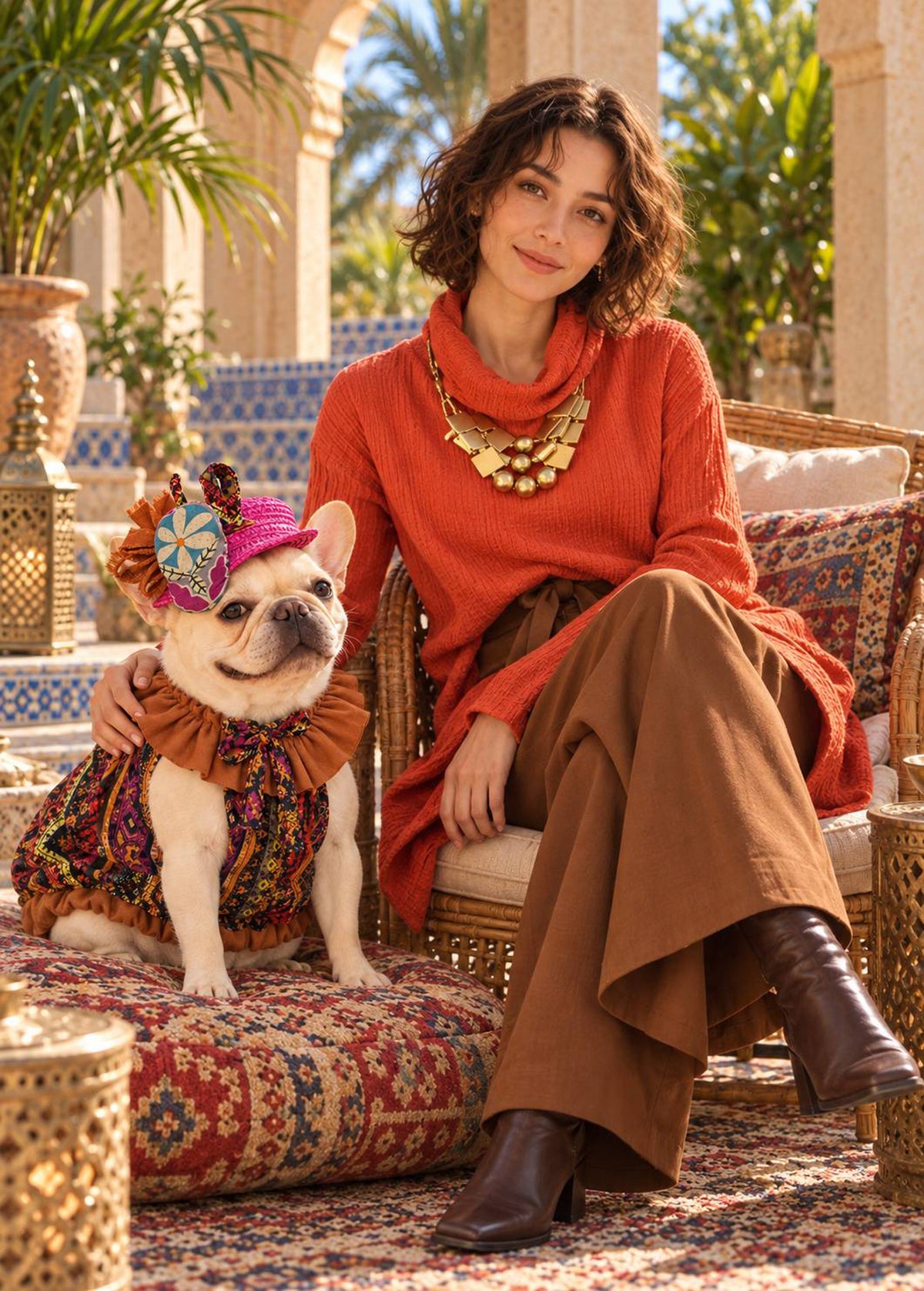 【10/10 NEW!!】Oriental ribbon FLOWER HAT◇RIO STYLE◇-dog resort wear-