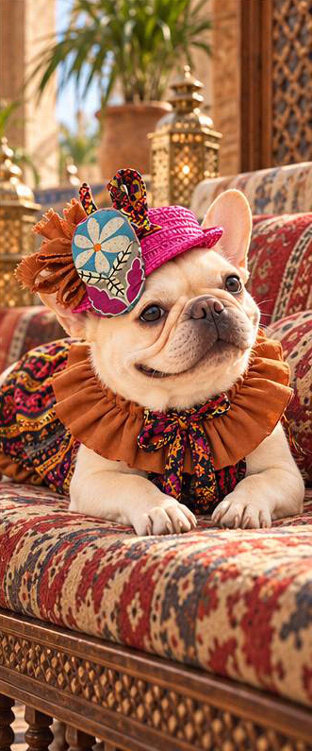 【10/10 NEW!!】Oriental ribbon FLOWER HAT◇RIO STYLE◇-dog resort wear-