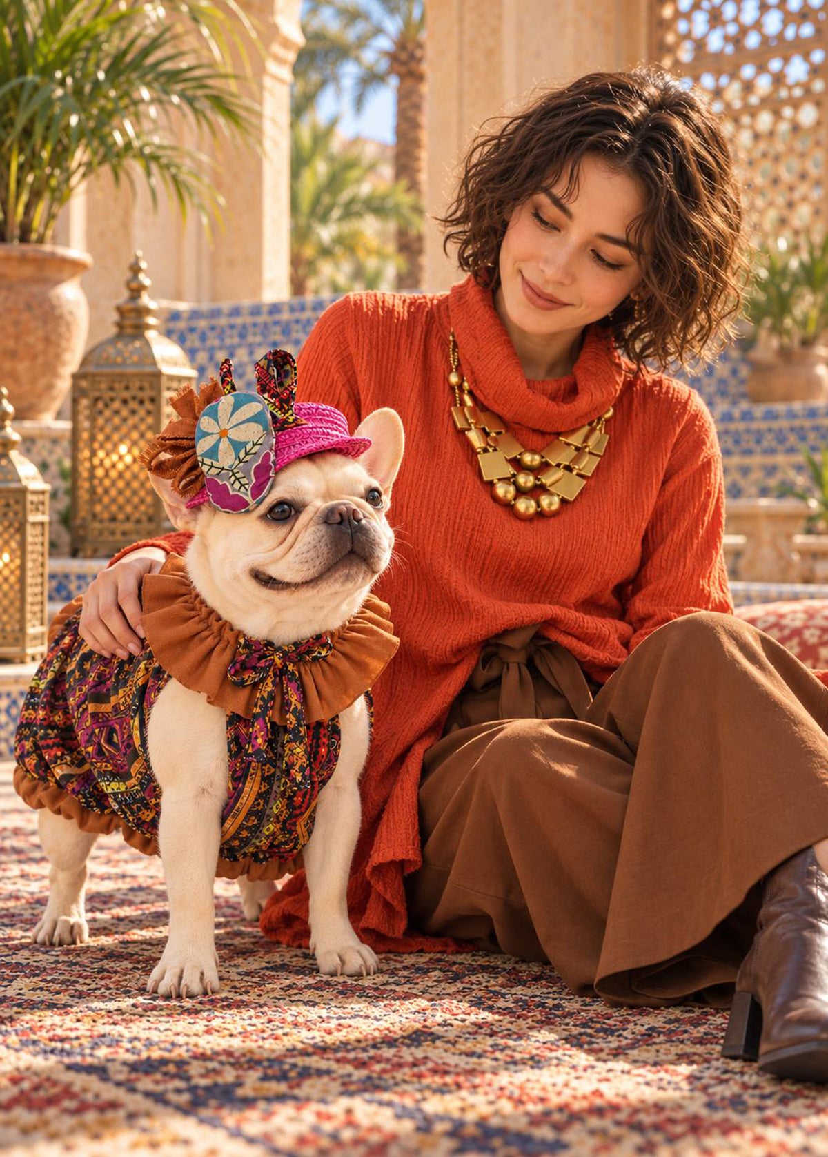 【10/10 NEW!!】Oriental ribbon FLOWER HAT◇RIO STYLE◇-dog resort wear-