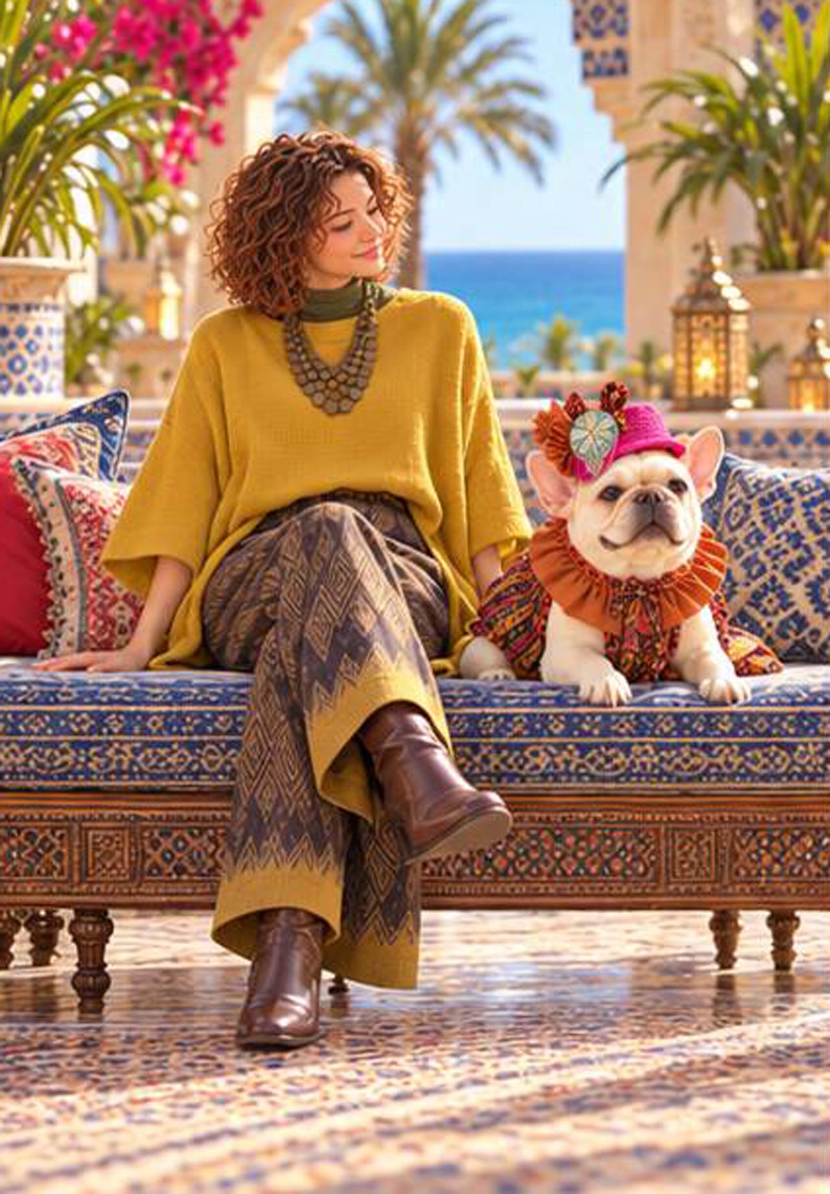【10/10 NEW!!】Oriental ribbon FLOWER HAT◇RIO STYLE◇-dog resort wear-