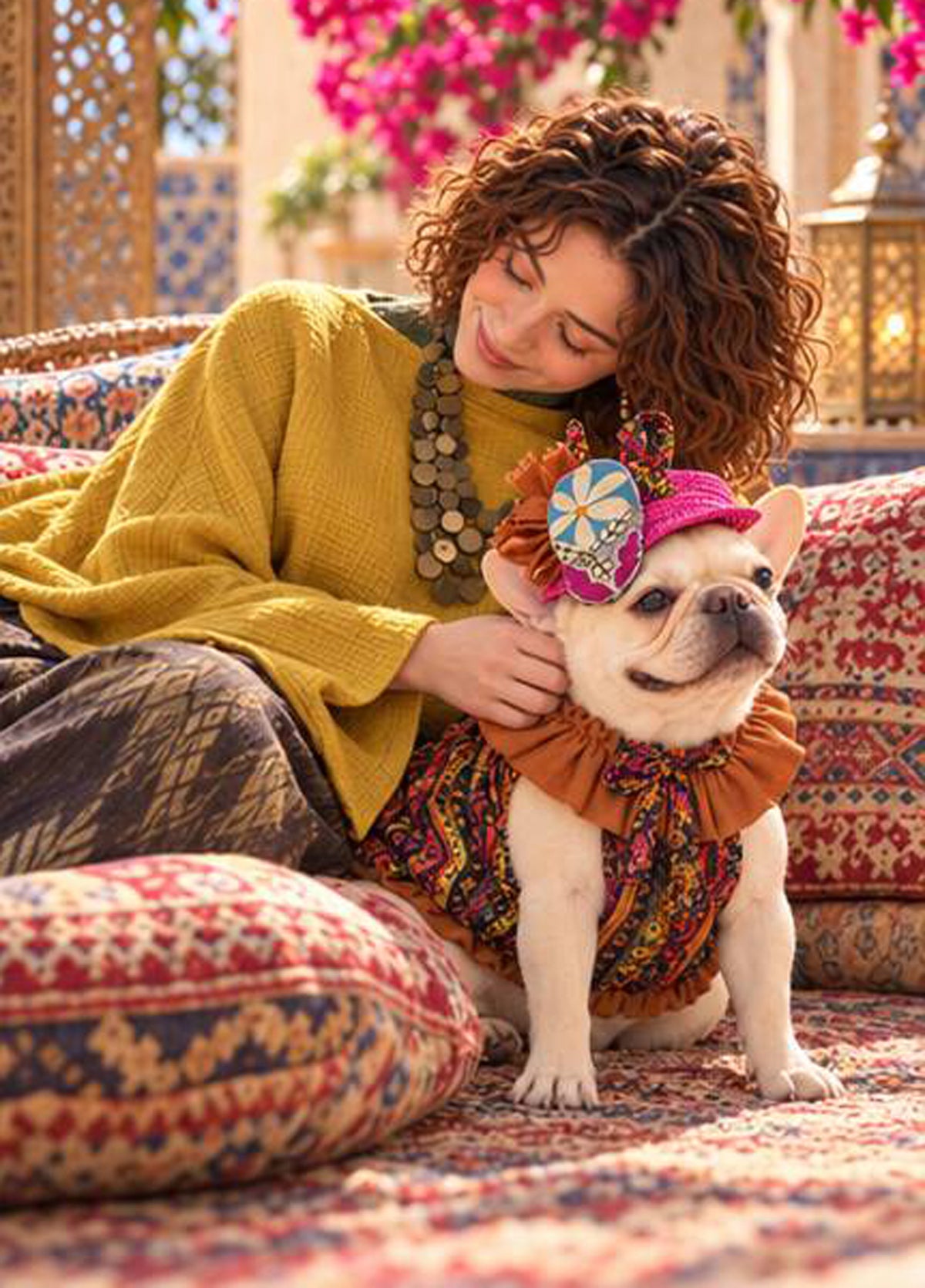 【10/10 NEW!!】Oriental ribbon FLOWER HAT◇RIO STYLE◇-dog resort wear-