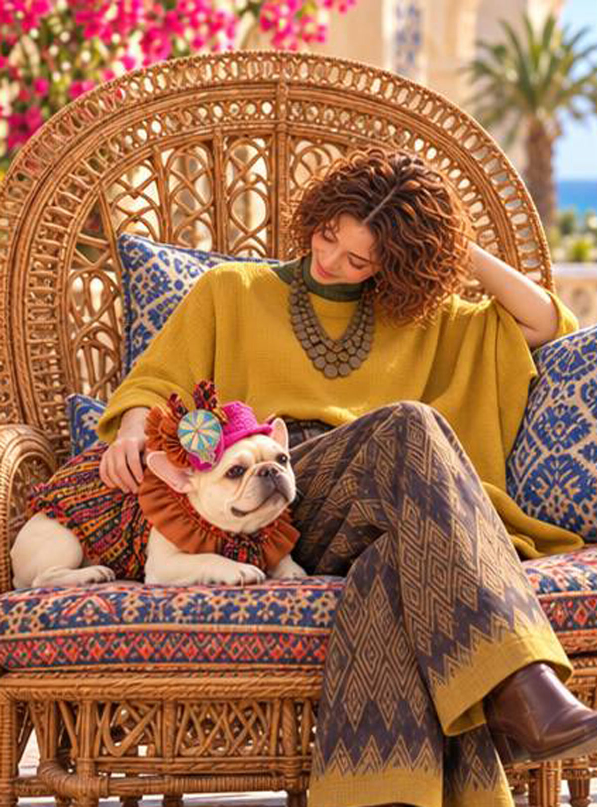 【10/10 NEW!!】Oriental ribbon FLOWER HAT◇RIO STYLE◇-dog resort wear-