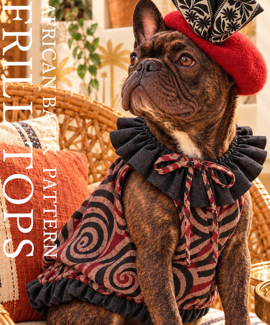 【10/25 NEW!!】AFRICAN BATIK PATTERN FRILL TOPS◇RIO STYLE◇-dog resort wear-
