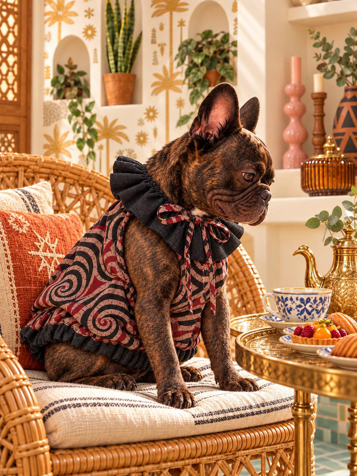 【10/25 NEW!!】AFRICAN BATIK PATTERN FRILL TOPS◇RIO STYLE◇-dog resort wear-
