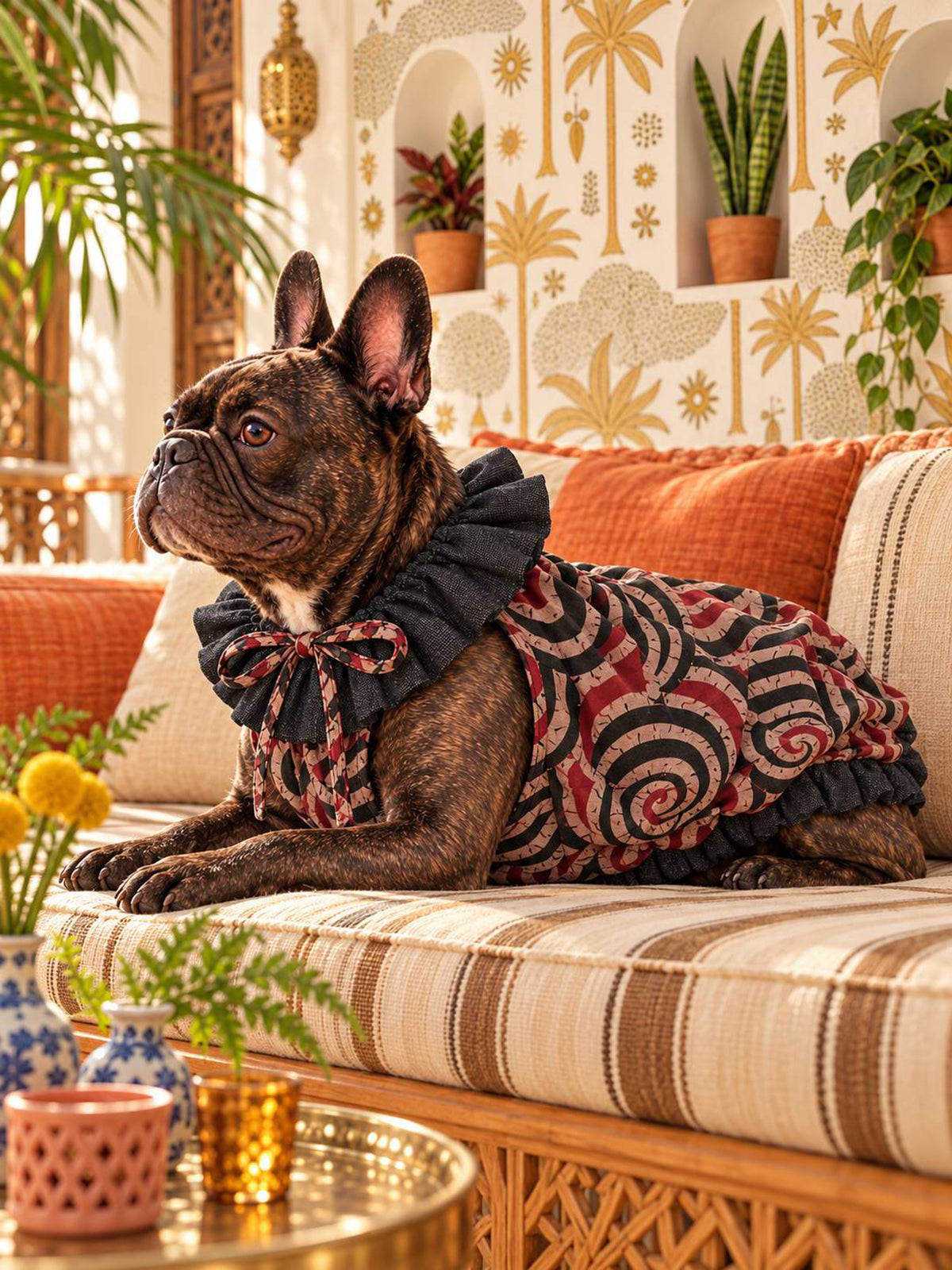 【10/25 NEW!!】AFRICAN BATIK PATTERN FRILL TOPS◇RIO STYLE◇-dog resort wear-