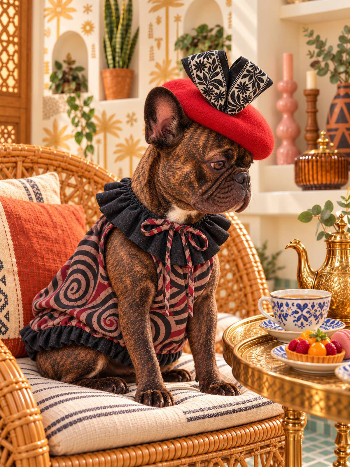 【10/25 NEW!!】AFRICAN BATIK PATTERN FRILL TOPS◇RIO STYLE◇-dog resort wear-