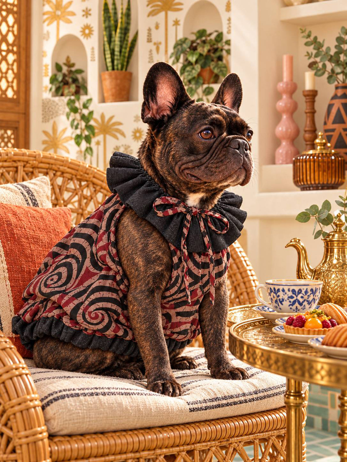 【10/25 NEW!!】AFRICAN BATIK PATTERN FRILL TOPS◇RIO STYLE◇-dog resort wear-