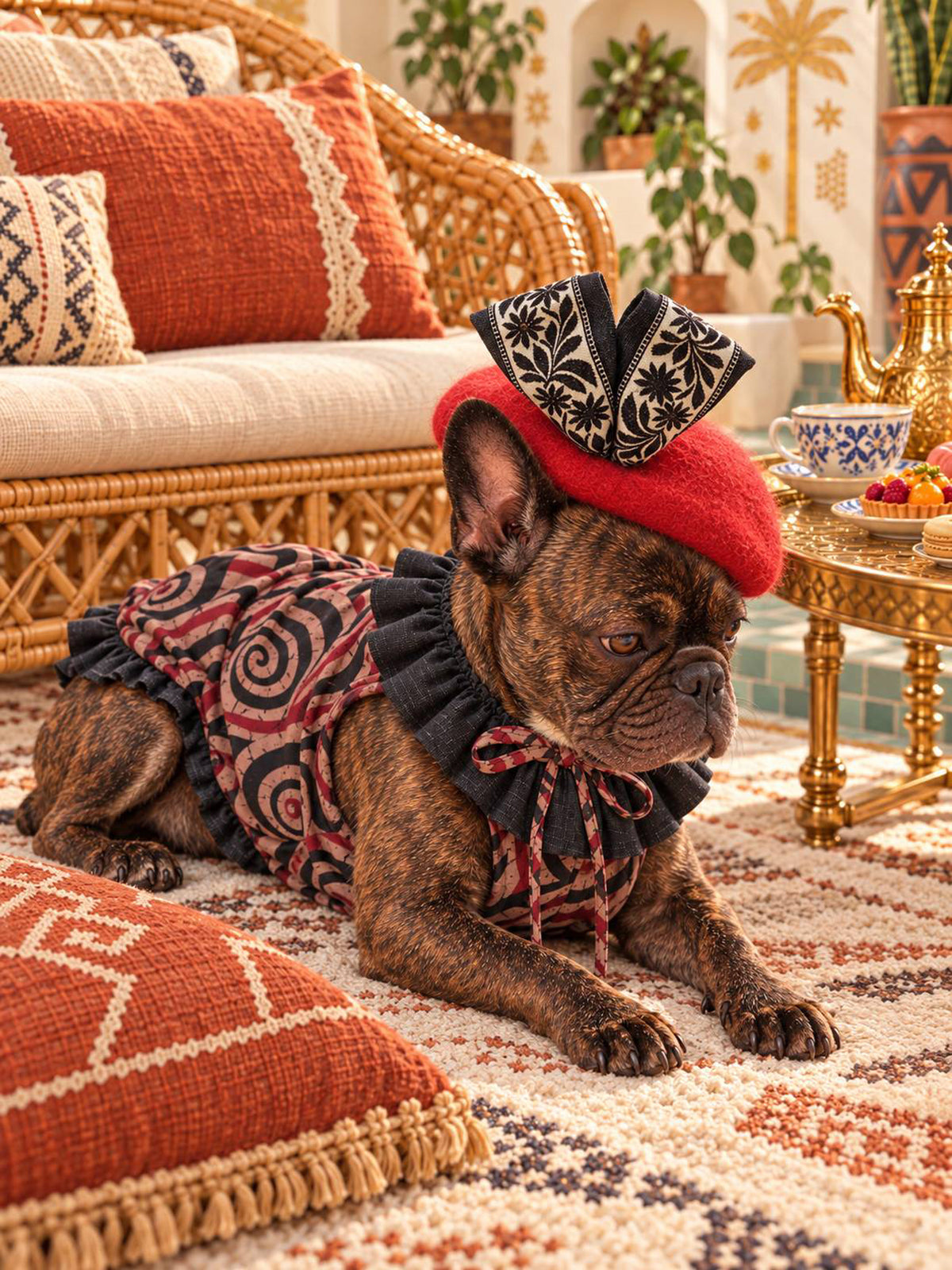 Windowpane Check Traditional Tops◇RIO STYLE◇-dog resort wear-
