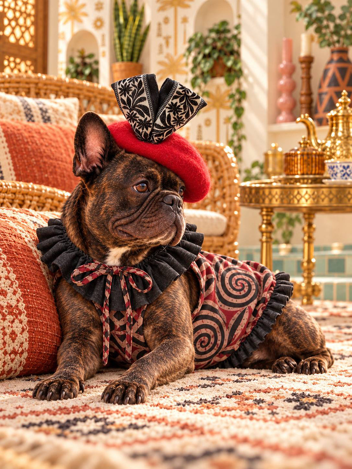 Windowpane Check Traditional Tops◇RIO STYLE◇-dog resort wear-
