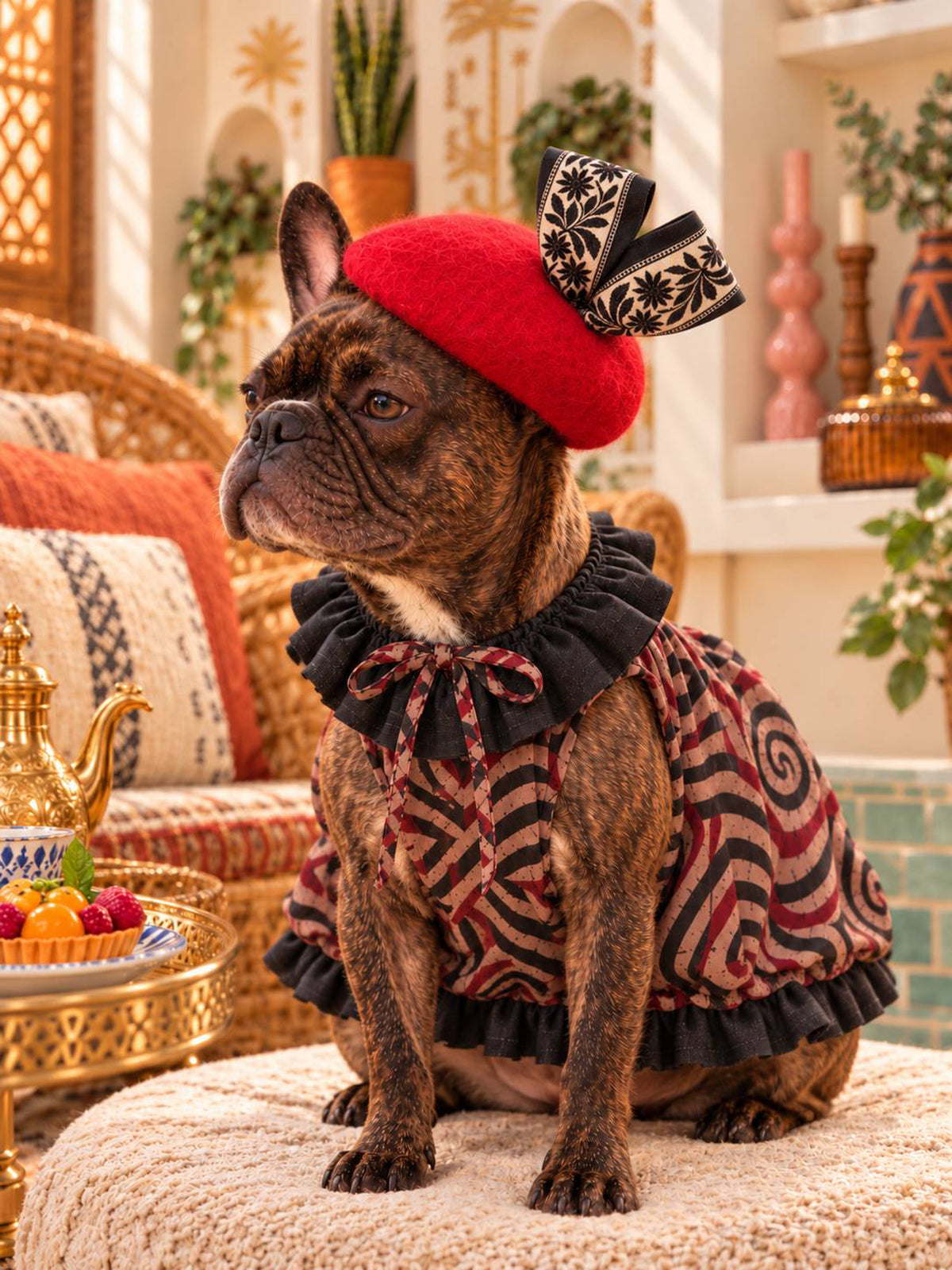 Windowpane Check Traditional Tops◇RIO STYLE◇-dog resort wear-